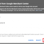 Screenshot fra Google Merchant Center