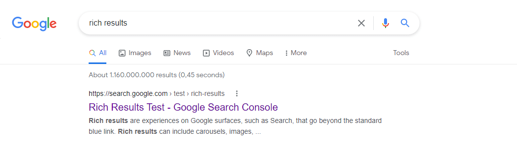 Google search screenshot