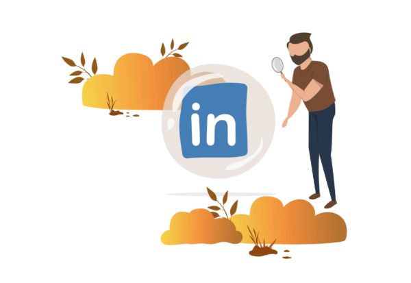 Morgan med LinkedIn logo set igennem loop