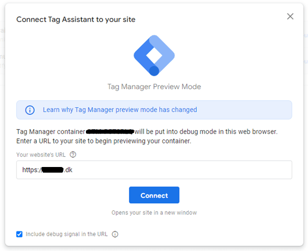 Screenshot fra Google Tag Manager